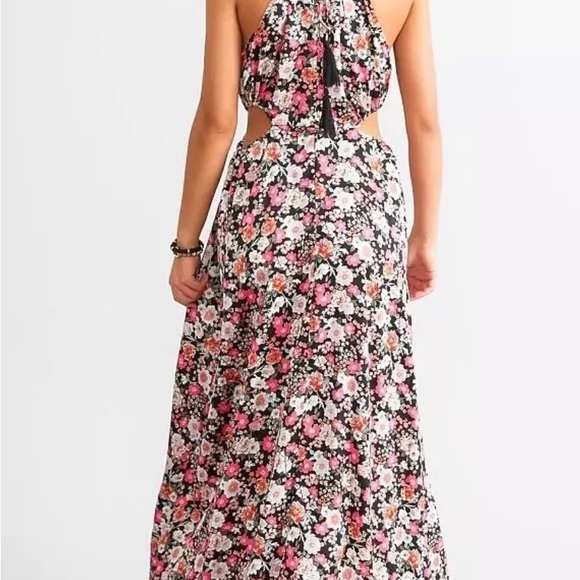 Hyfve Woven Floral Cut-Out Maxi Dress Size Large - Picture 2 of 14